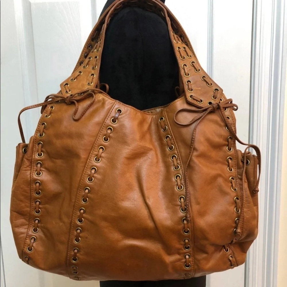 Kooba Marcelle Brown Leather Hobo Shoulder Bag